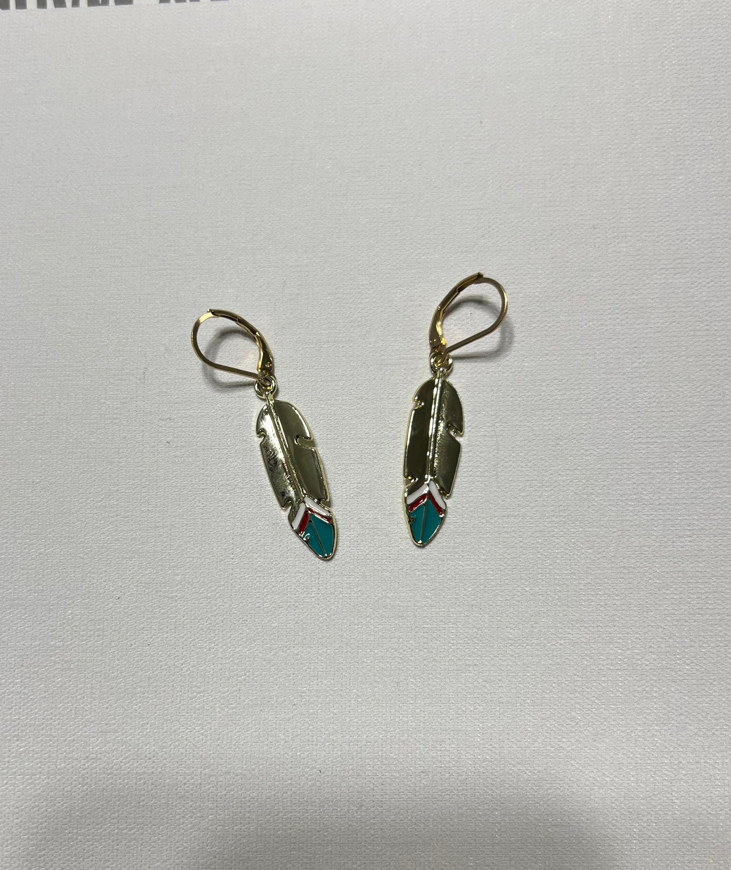 Golden Feather Earrings