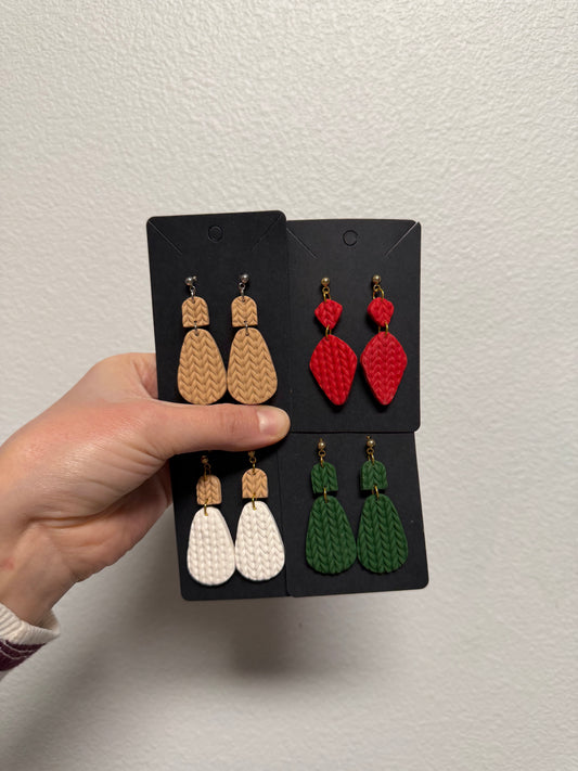 Sweater Knit Texture Earrings