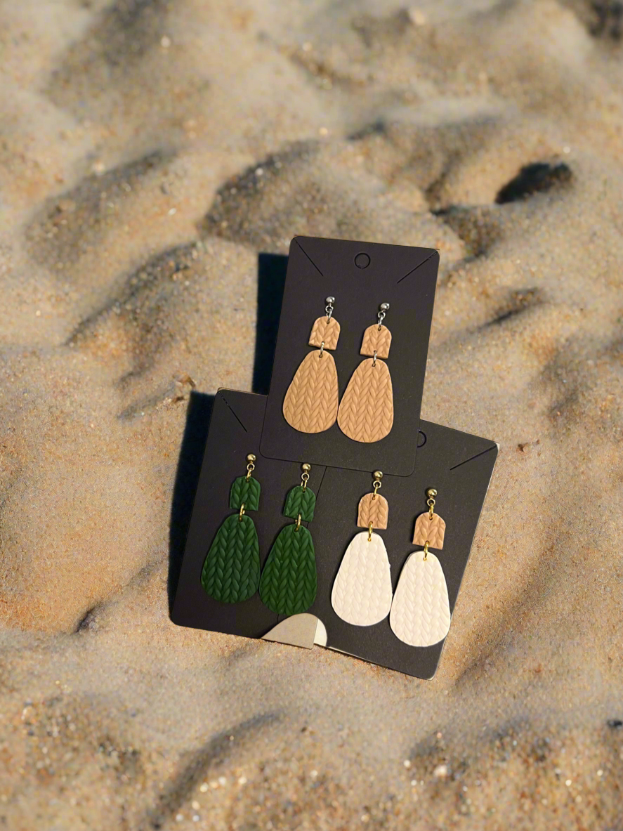 Sweater Knit Polymer Earrings
