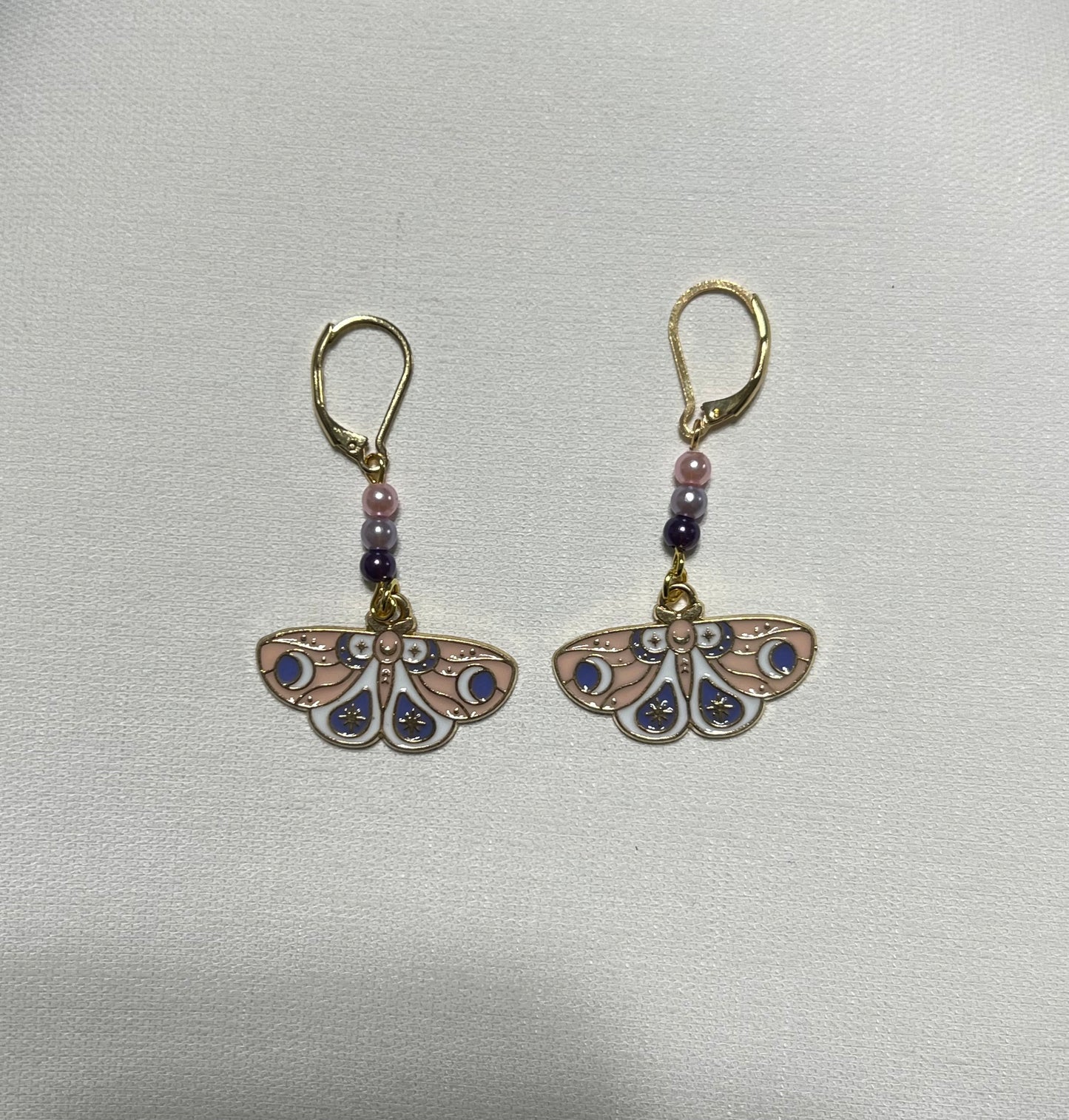Lavender Moth Earrings