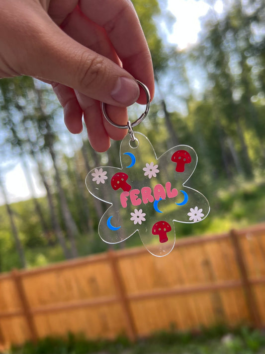 Feral Flower Acrylic Keychain